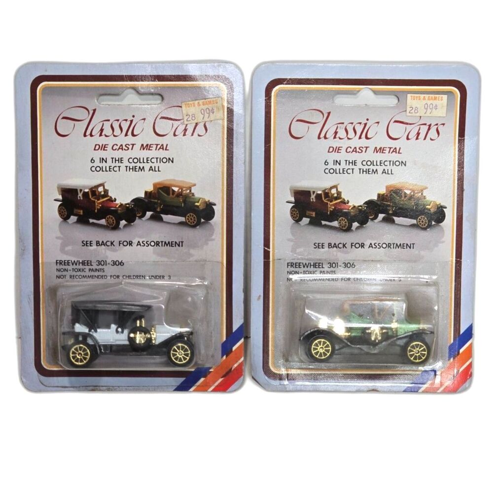Vintage 80s Classic Cars Freewheel Diecast Car Lot of 2 | No. 304 & 305 Boxed